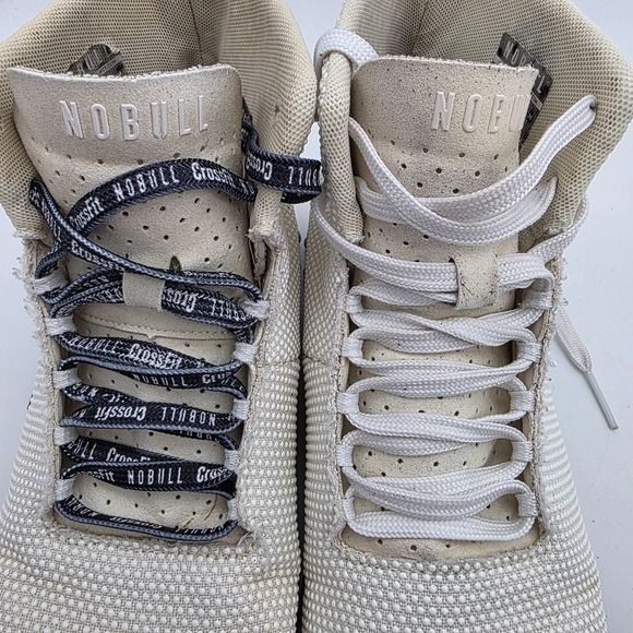 Nobull Womens 8.5 Men 7 Outwork High Top White Athletic Gym Workout Trainer Turf - Picture 7 of 9